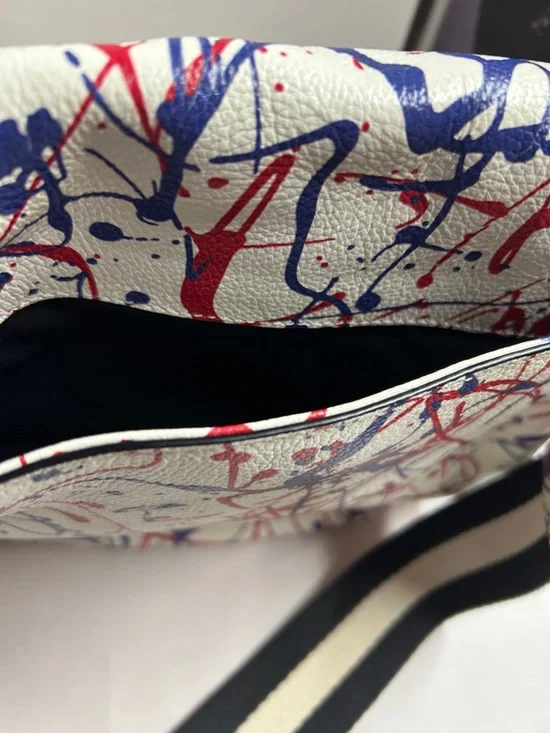 Marc Jacobs Leather Crossbody with Red & Blue Paint-Splatter - Picture 7 of 10